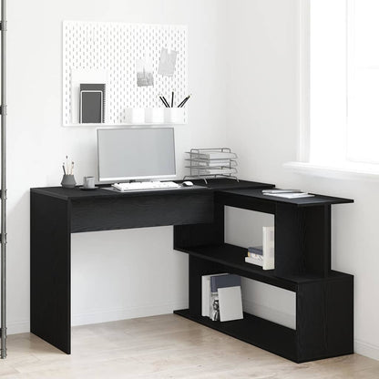 Desk Black oak 200 x 50 x 76 cm Engineered wood