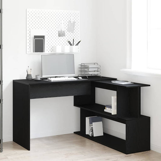 Desk Black oak 200 x 50 x 76 cm Engineered wood