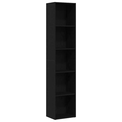 Book Cabinet Black Oak 40x30x189 cm Engineered Wood