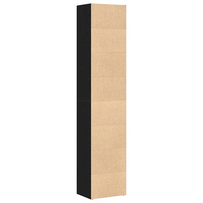 Book Cabinet Black Oak 40x30x189 cm Engineered Wood