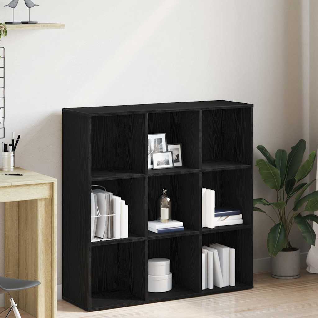 Book Cabinet Black Oak 98x29x97.5 cm Engineered Wood