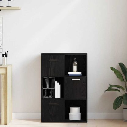 Book Cabinet/Room Divider Black Oak 60.5x30x90cm Engineered Wood