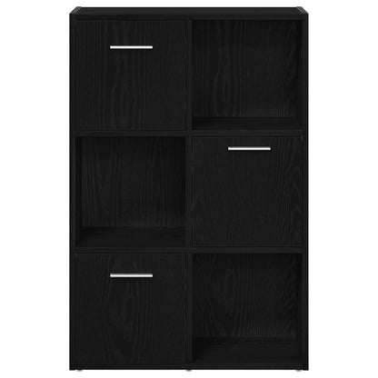 Book Cabinet/Room Divider Black Oak 60.5x30x90cm Engineered Wood