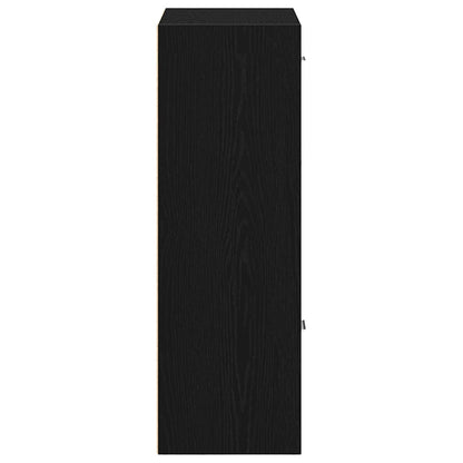 Book Cabinet/Room Divider Black Oak 60.5x30x90cm Engineered Wood