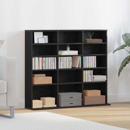 CD Cabinet Black Oak 100x23x89.5 cm Engineered Wood