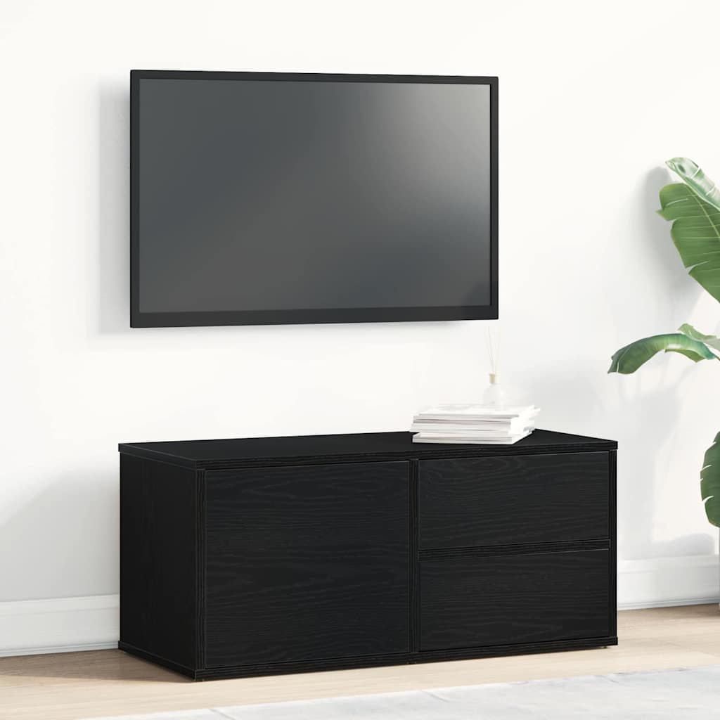 TV Cabinet Black Oak 80 x 34 x 36 cm Engineered Wood
