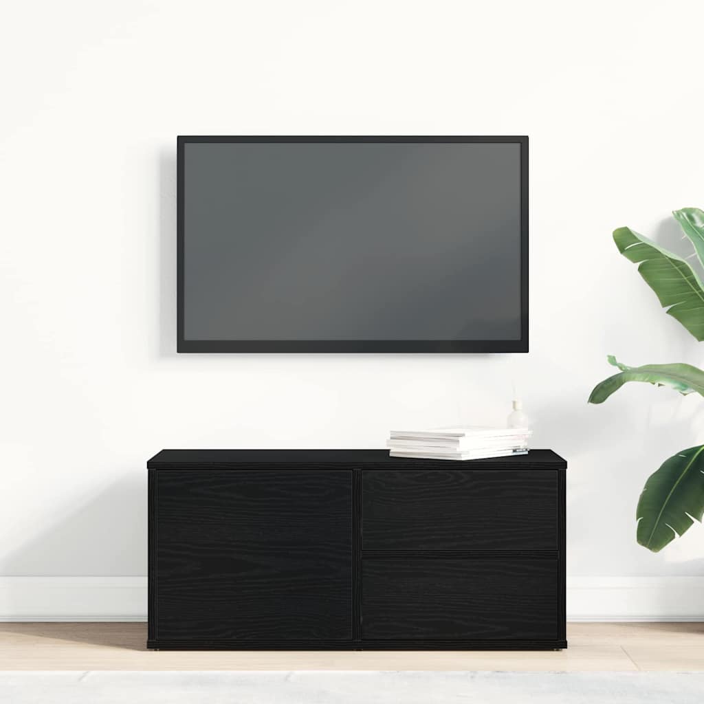 TV Cabinet Black Oak 80 x 34 x 36 cm Engineered Wood