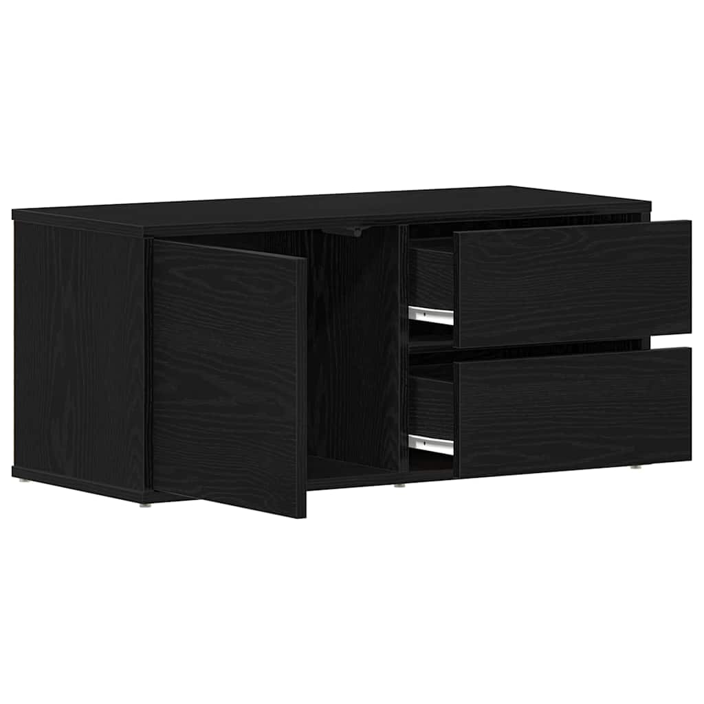 TV Cabinet Black Oak 80 x 34 x 36 cm Engineered Wood