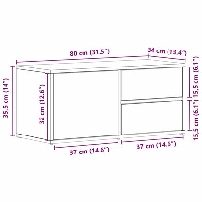 TV Cabinet Black Oak 80 x 34 x 36 cm Engineered Wood