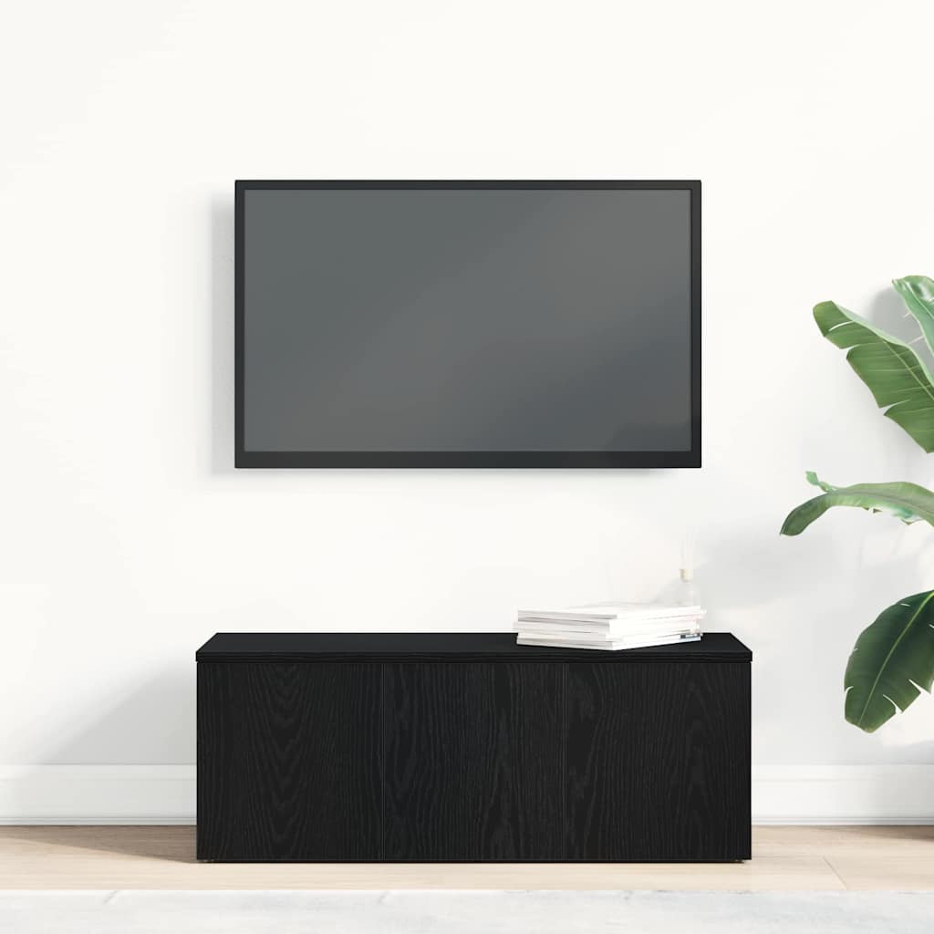 TV Cabinet with Drawer Black Oak 80x34x30 cm Engineered Wood