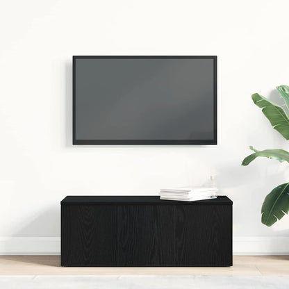 TV Cabinet with Drawer Black Oak 80x34x30 cm Engineered Wood