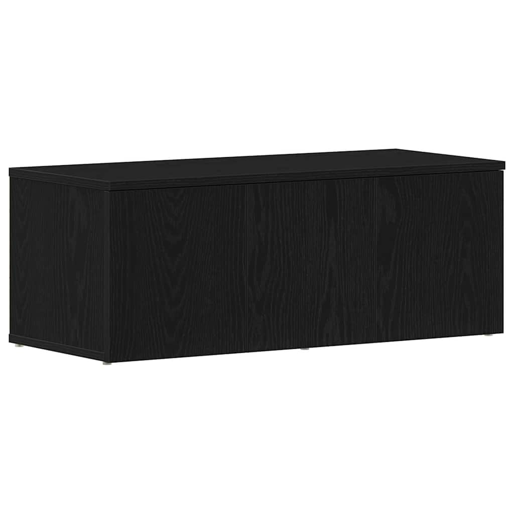 TV Cabinet with Drawer Black Oak 80x34x30 cm Engineered Wood