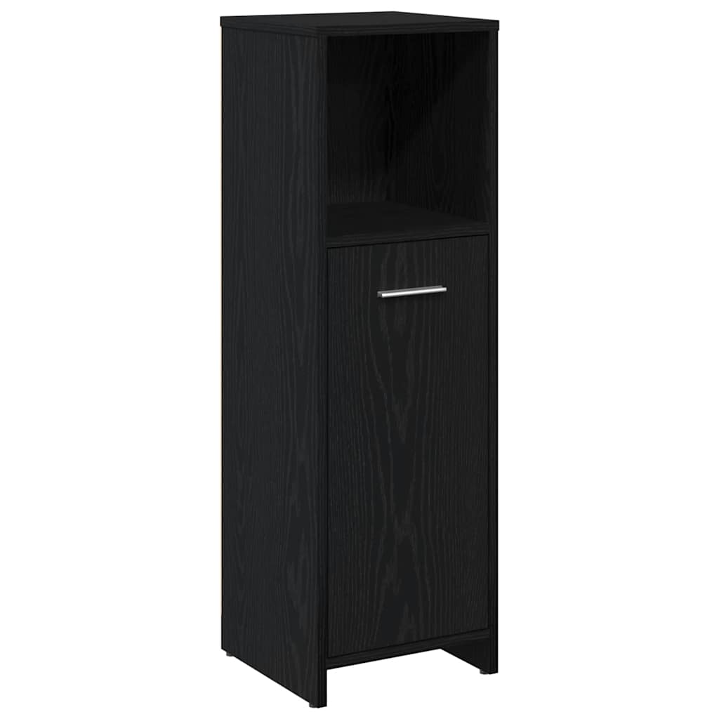 Bathroom Cabinet Black Oak 30x30x95 cm Engineered Wood