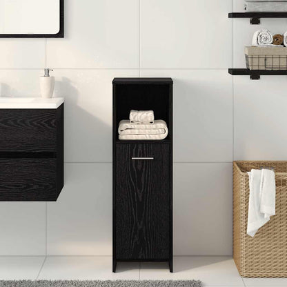 Bathroom Cabinet Black Oak 30x30x95 cm Engineered Wood