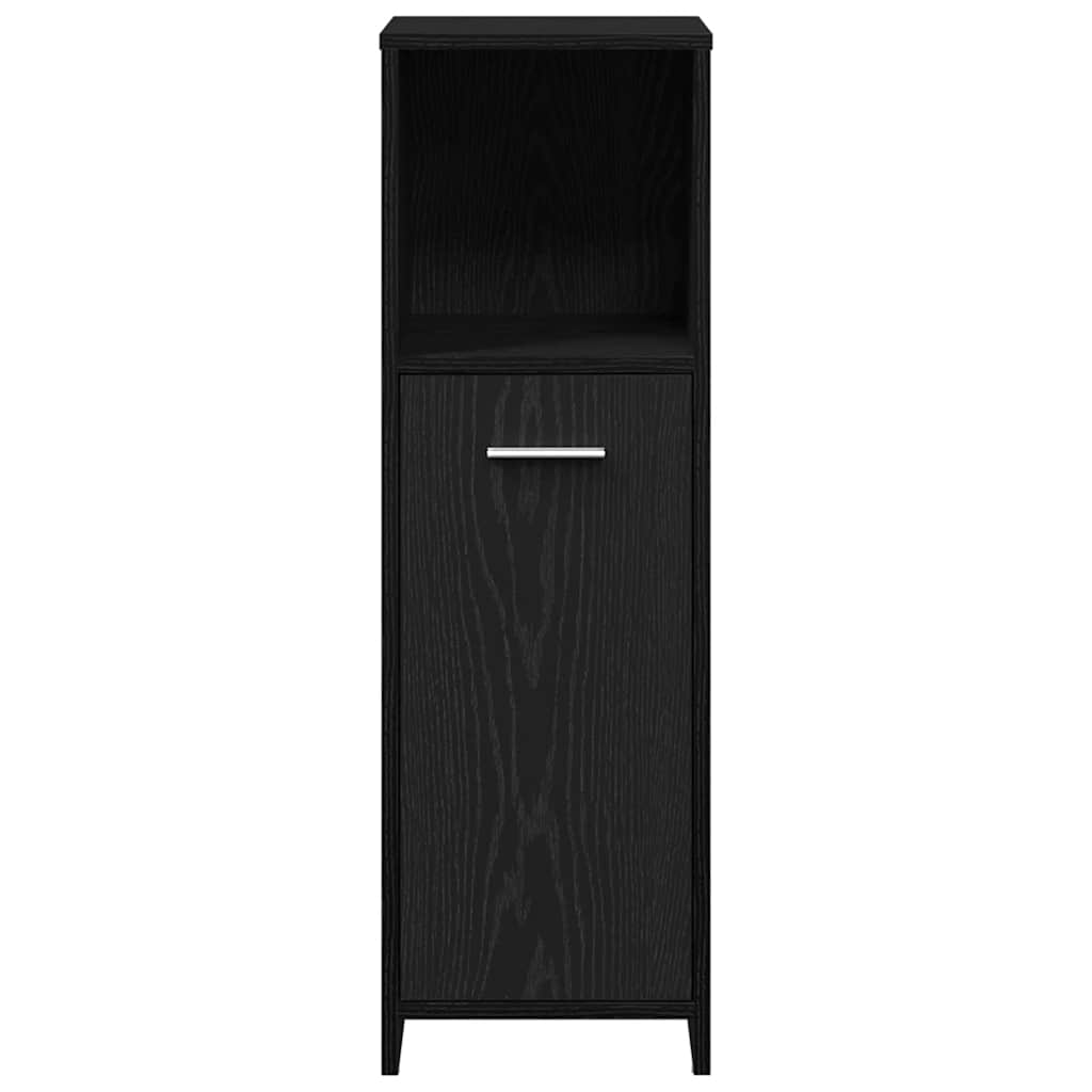 Bathroom Cabinet Black Oak 30x30x95 cm Engineered Wood