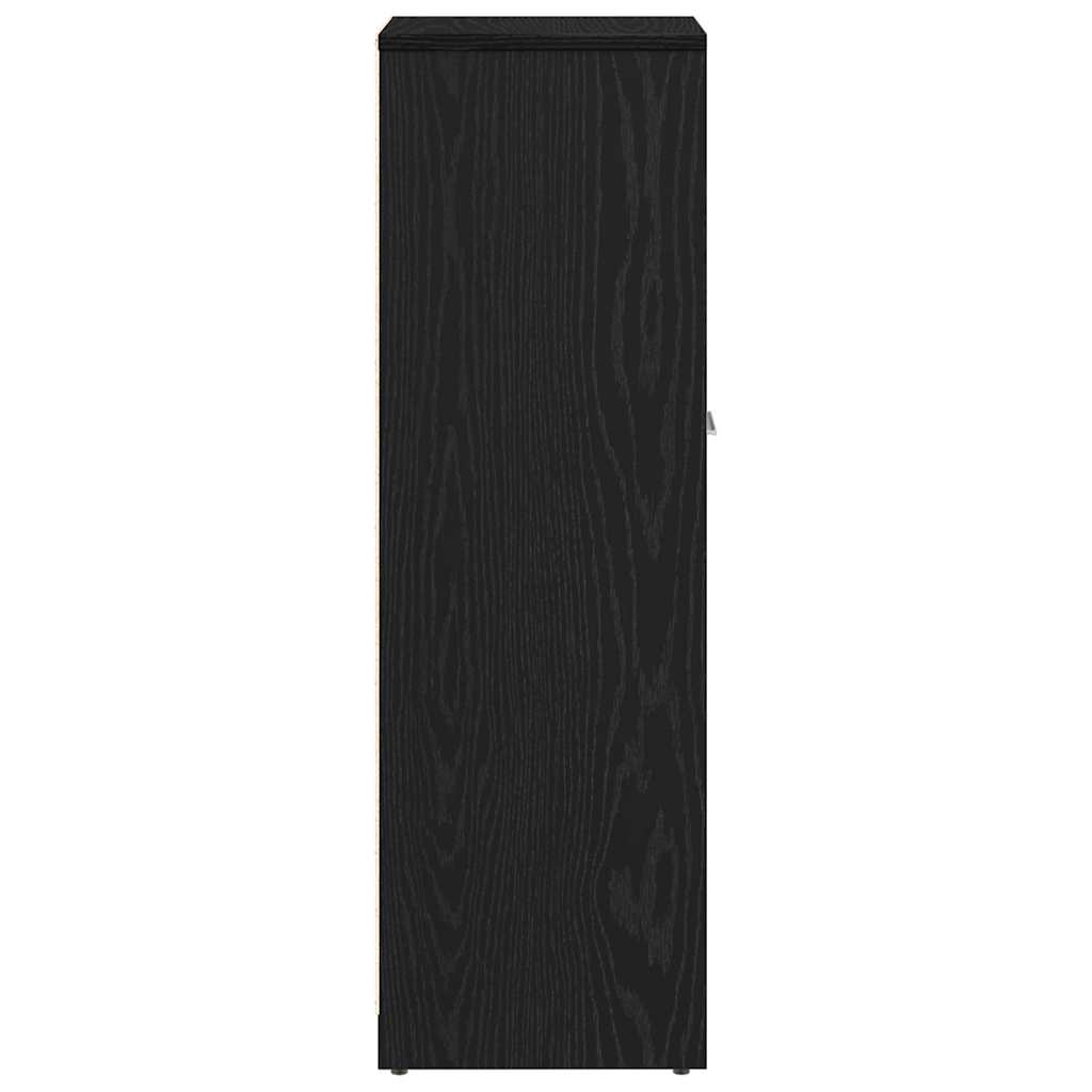 Bathroom Cabinet Black Oak 30x30x95 cm Engineered Wood