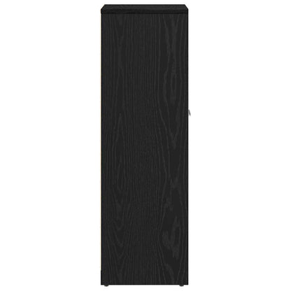 Bathroom Cabinet Black Oak 30x30x95 cm Engineered Wood