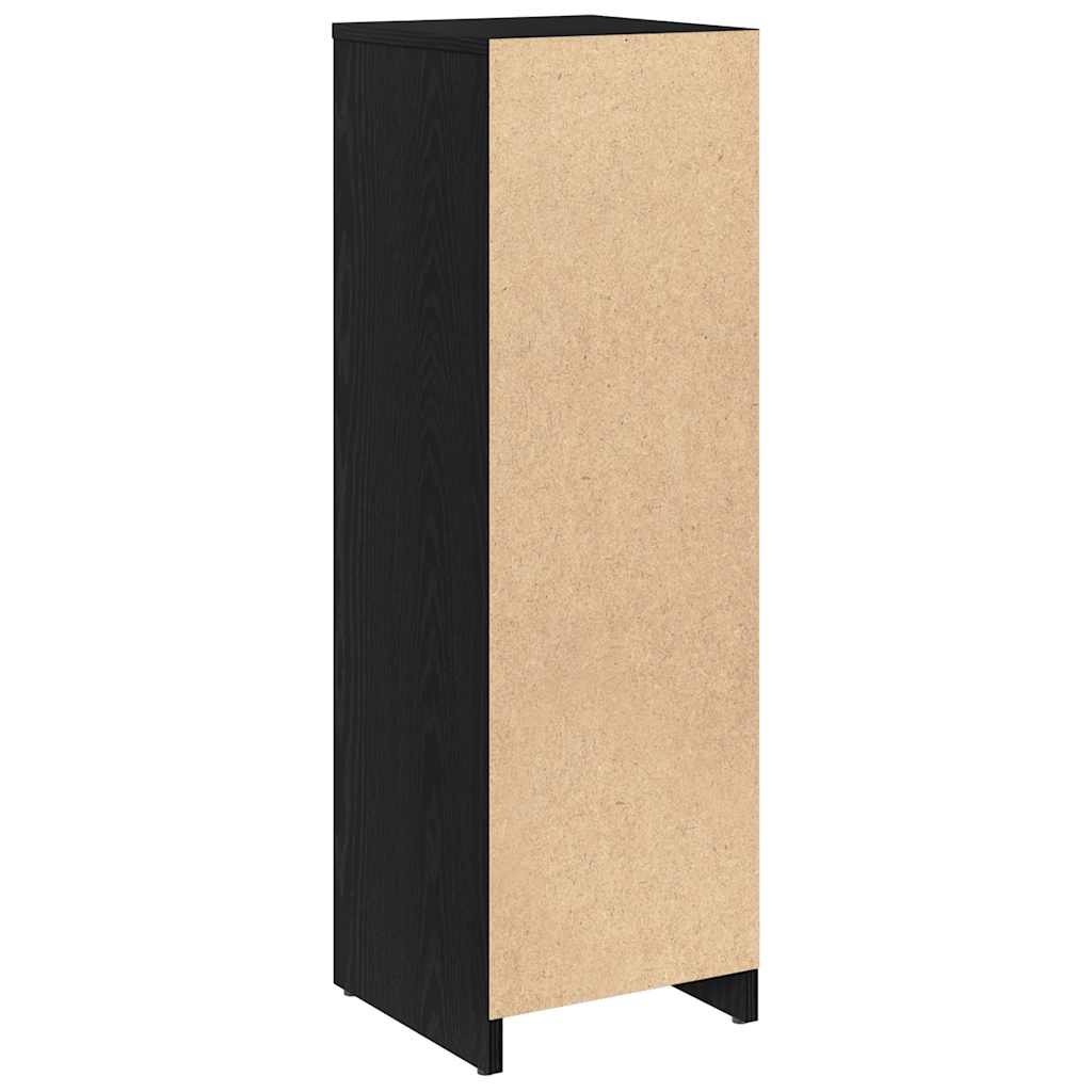 Bathroom Cabinet Black Oak 30x30x95 cm Engineered Wood