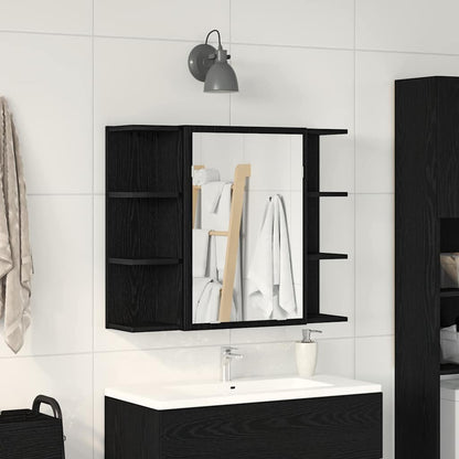 Mirror Cabinet Black Oak 80 x 20.5 x 64 cm Engineered Wood