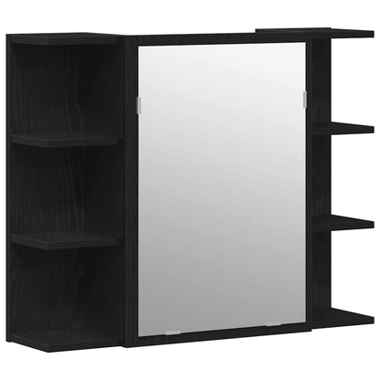 Mirror Cabinet Black Oak 80 x 20.5 x 64 cm Engineered Wood