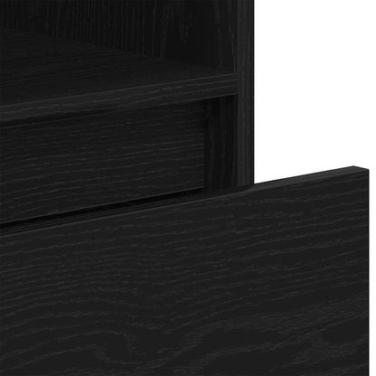 Book Cabinet Black Oak 36 x 30 x 171 cm Engineered Wood