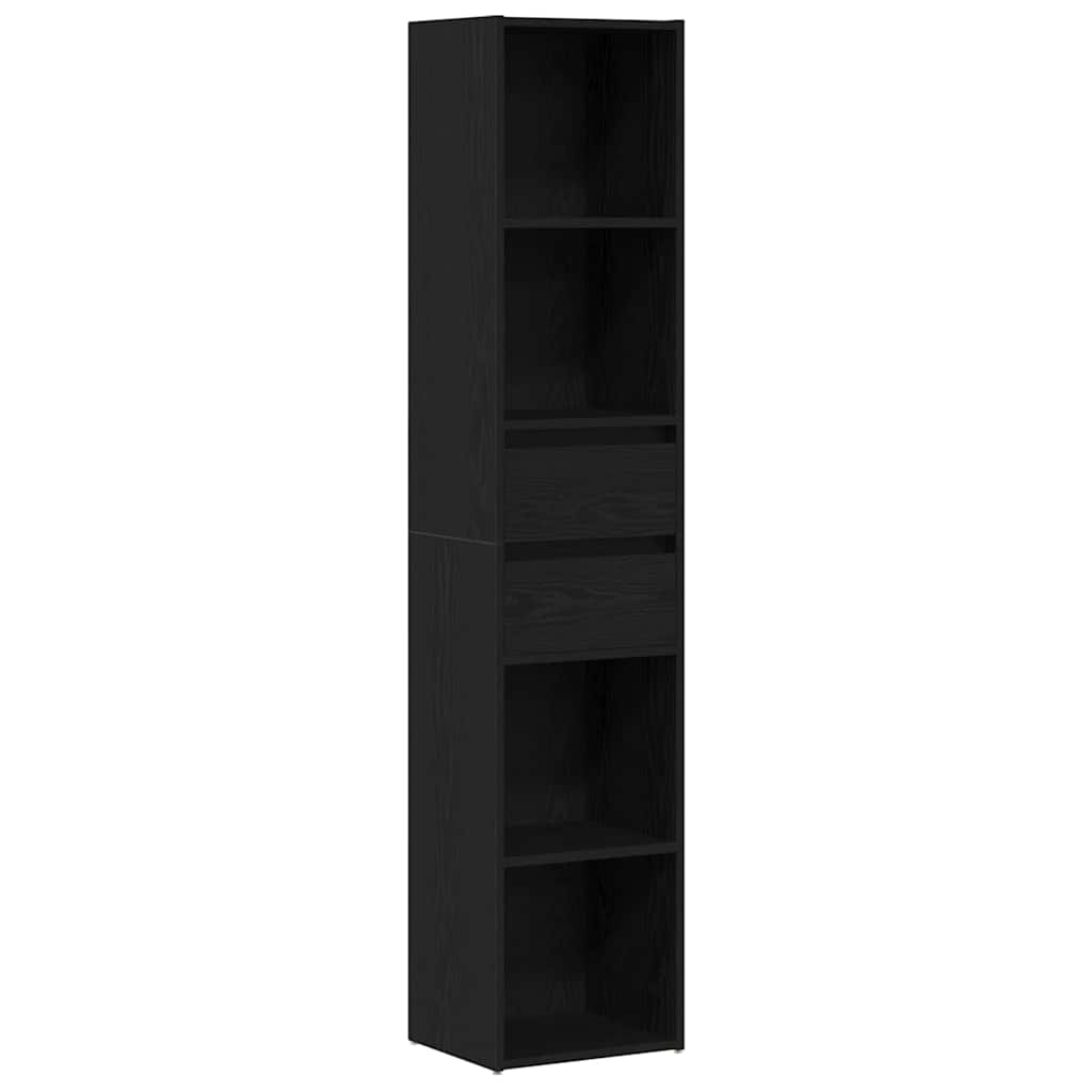 Book Cabinet Black Oak 36 x 30 x 171 cm Engineered Wood