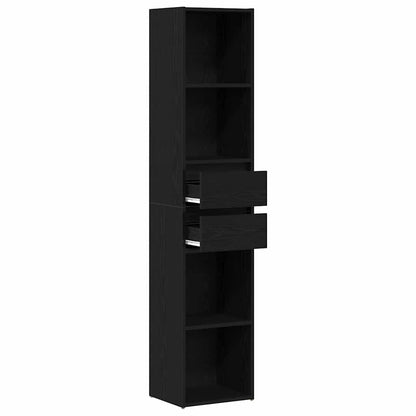 Book Cabinet Black Oak 36 x 30 x 171 cm Engineered Wood