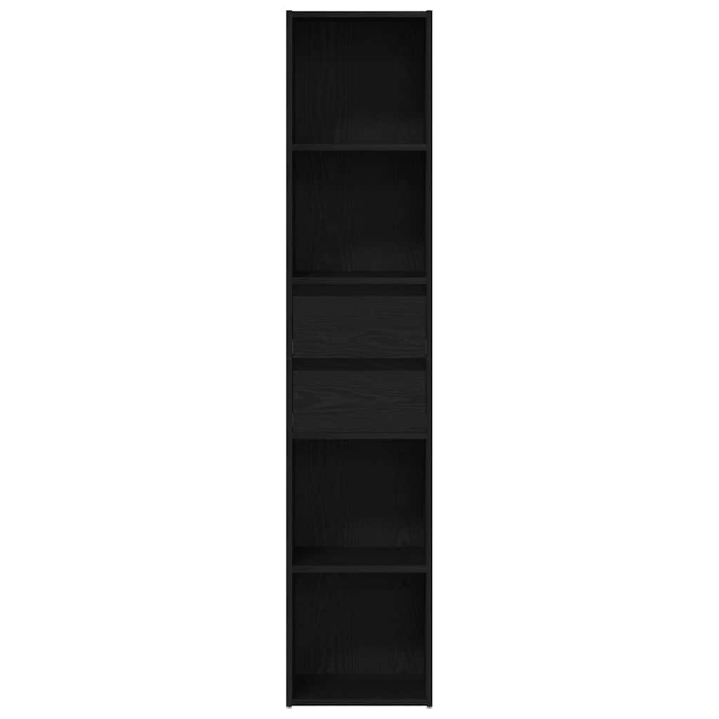 Book Cabinet Black Oak 36 x 30 x 171 cm Engineered Wood