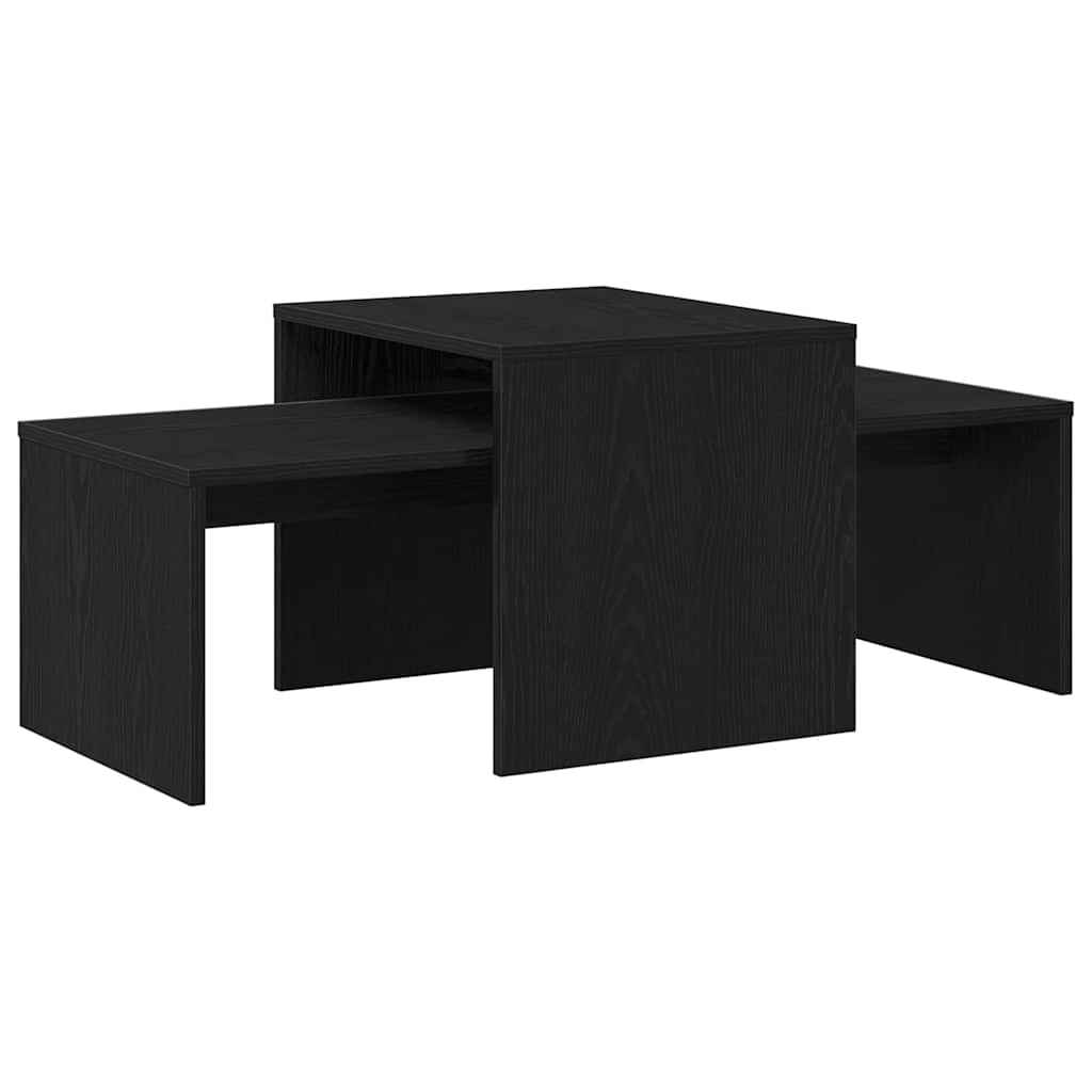 Nesting Tables Black Oak 100 x 48 x 40 cm Engineered Wood