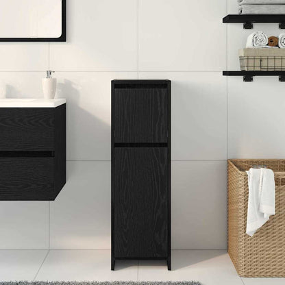 Bathroom Cabinet Black Oak 30 x 30 x 95 cm Engineered Wood