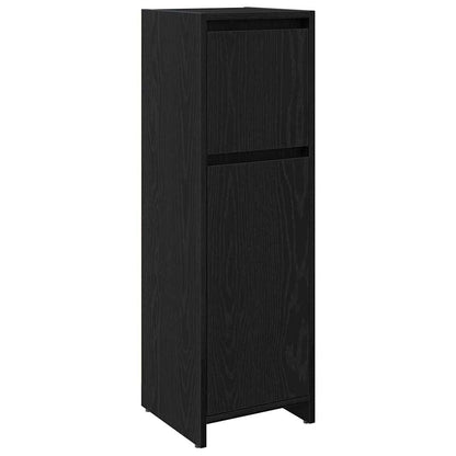 Bathroom Cabinet Black Oak 30 x 30 x 95 cm Engineered Wood