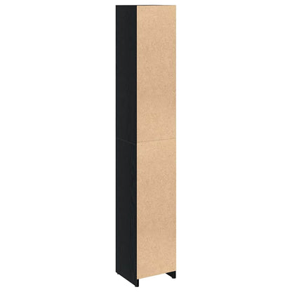 Bathroom Cabinet Black Oak 30 x 30 x 183.5 cm Engineered Wood