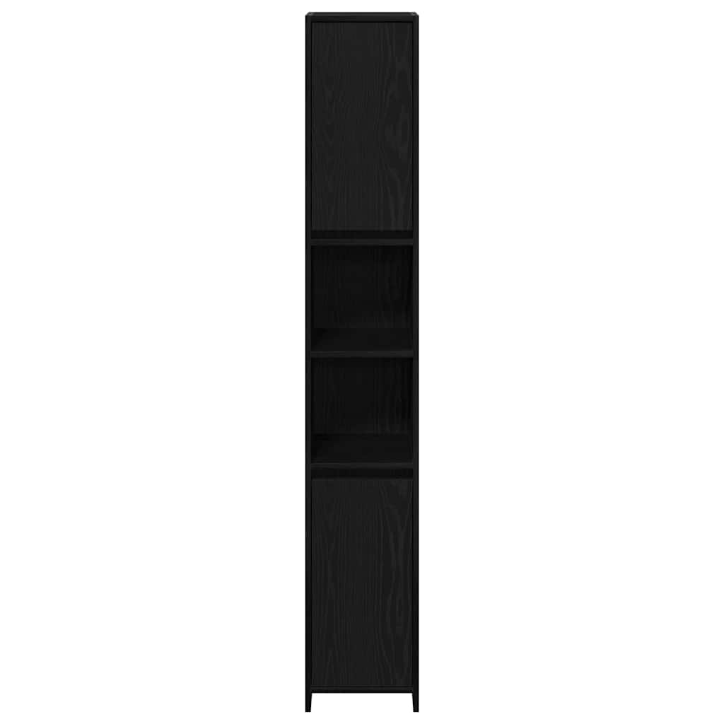 Bathroom Cabinet Black Oak 30 x 30 x 183.5 cm Engineered Wood
