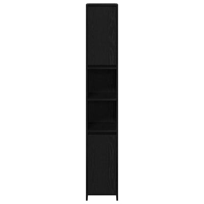 Bathroom Cabinet Black Oak 30 x 30 x 183.5 cm Engineered Wood