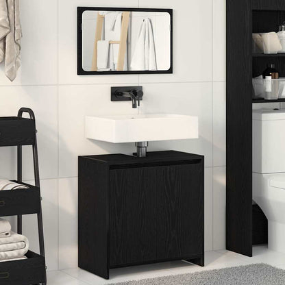 Bathroom Cabinet Black Oak 60 x 33 x 61 cm Engineered Wood