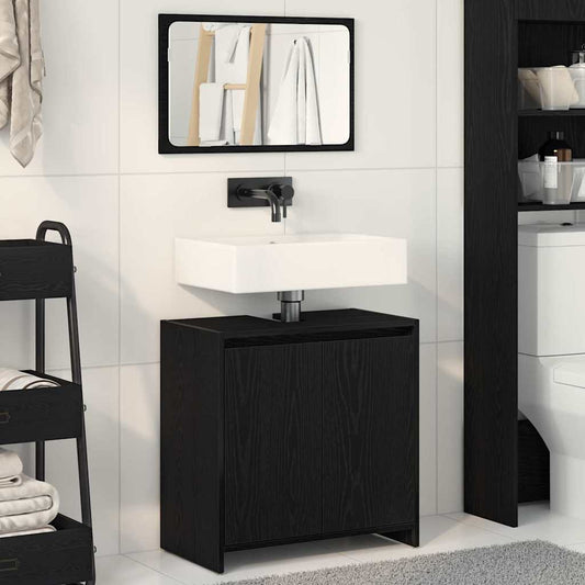 Bathroom Cabinet Black Oak 60 x 33 x 61 cm Engineered Wood