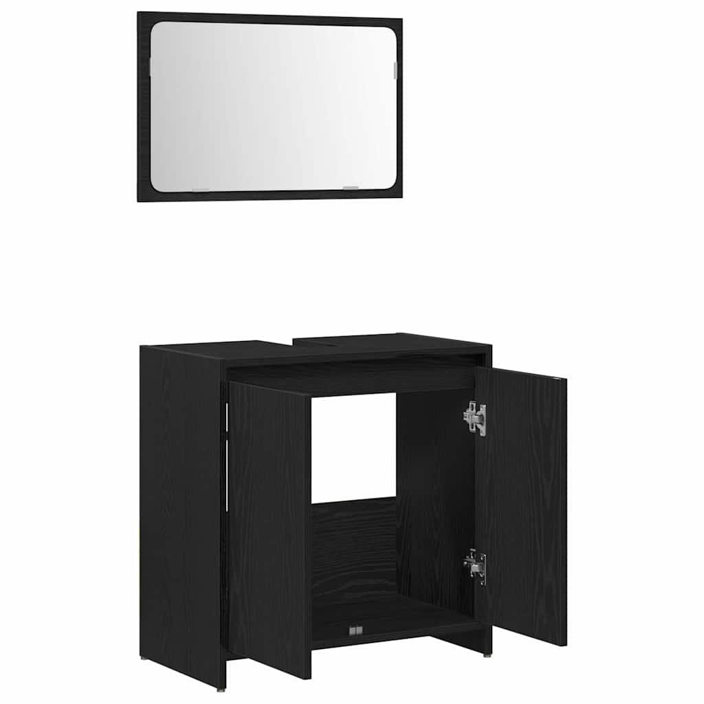 Bathroom Cabinet Black Oak 60 x 33 x 61 cm Engineered Wood