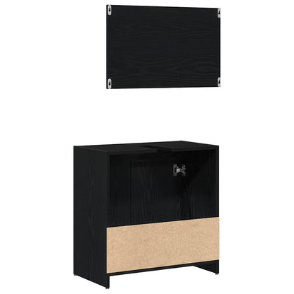 Bathroom Cabinet Black Oak 60 x 33 x 61 cm Engineered Wood