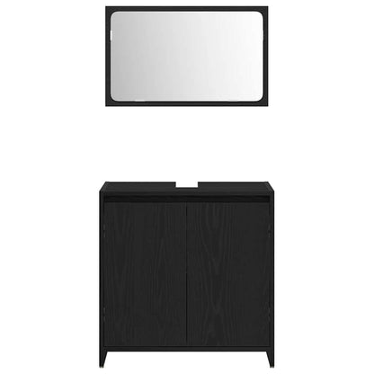 Bathroom Cabinet Black Oak 60 x 33 x 61 cm Engineered Wood