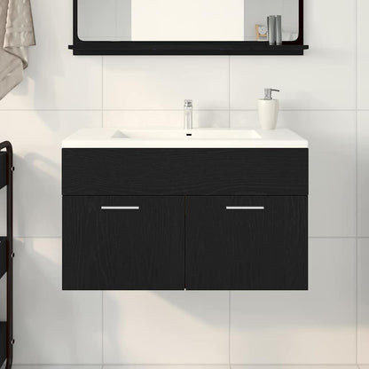Sink cabinet Black Oak 38.5 x 100 x 46 cm Engineered Wood