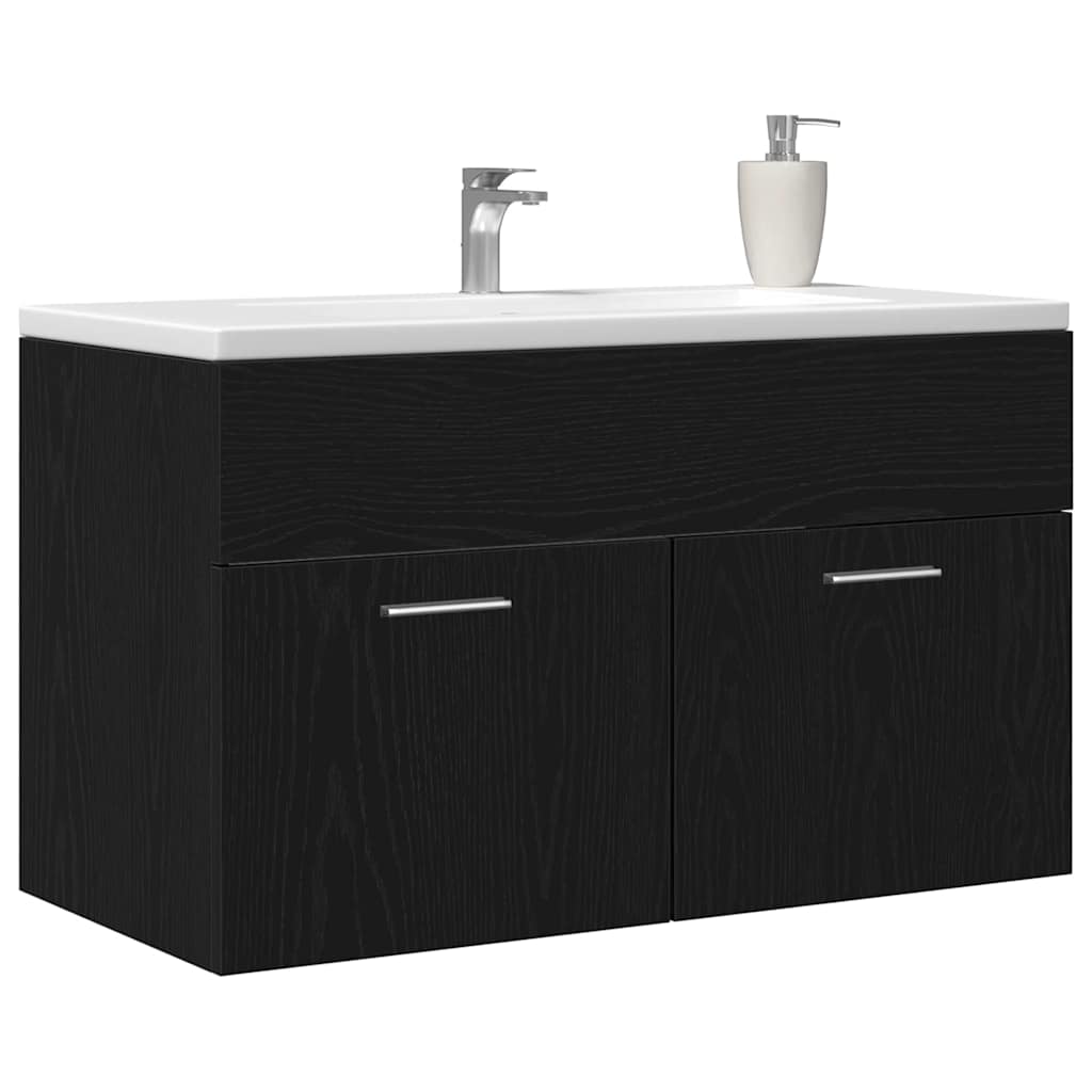 Sink cabinet Black Oak 38.5 x 100 x 46 cm Engineered Wood