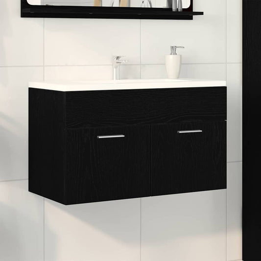 Sink cabinet Black Oak 38.5 x 100 x 46 cm Engineered Wood