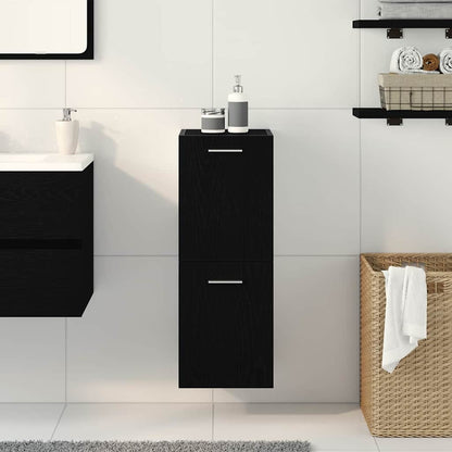 Bathroom Cabinet Black Oak 30 x 30 x 80 cm Engineered Wood