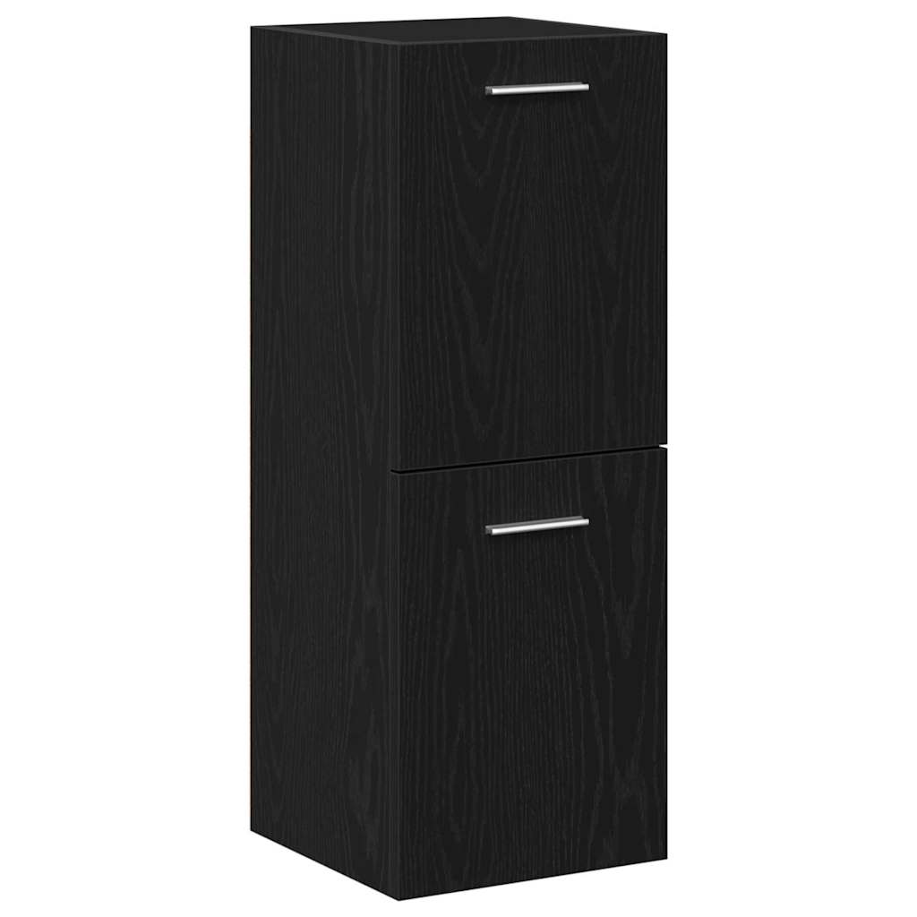 Bathroom Cabinet Black Oak 30 x 30 x 80 cm Engineered Wood