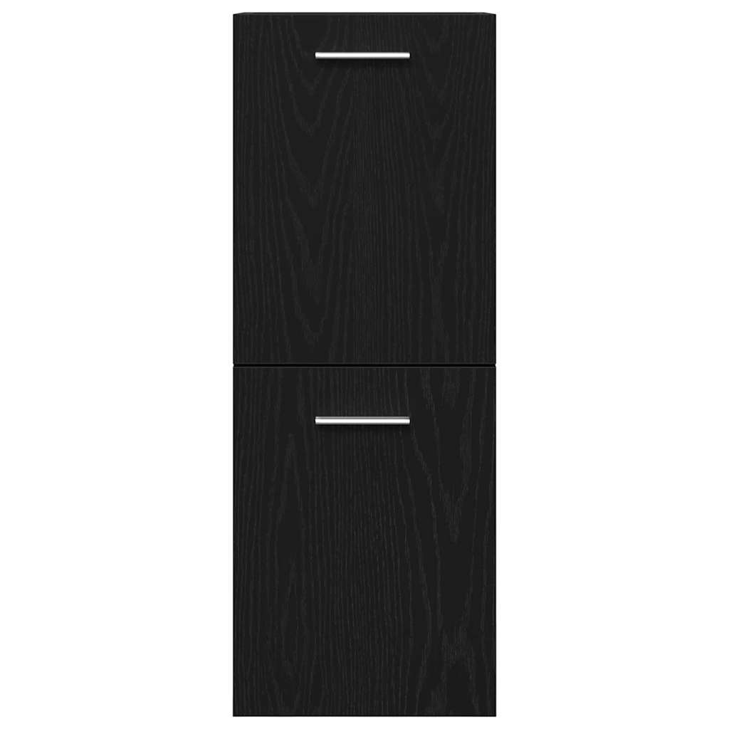 Bathroom Cabinet Black Oak 30 x 30 x 80 cm Engineered Wood