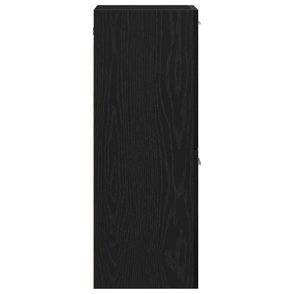 Bathroom Cabinet Black Oak 30 x 30 x 80 cm Engineered Wood