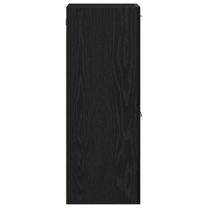 Bathroom Cabinet Black Oak 30 x 30 x 80 cm Engineered Wood