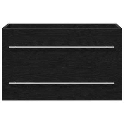 Bathroom Sink Cabinet Black Oak 80x38.5x48 cm Engineered Wood
