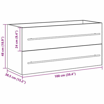 Sink cabinet Old Wood 100 x 38.5 x 48 cm Engineered Wood