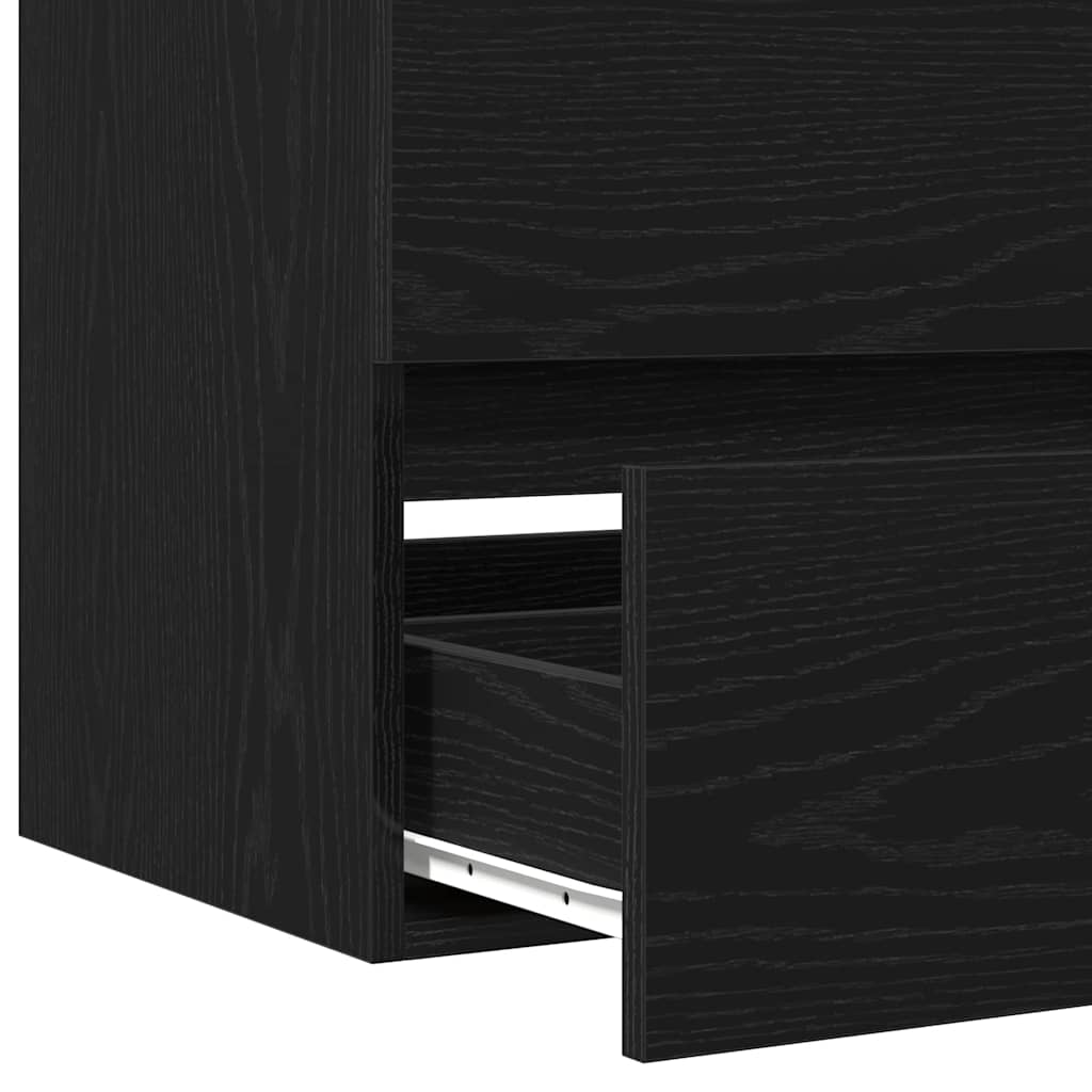 Bathroom Sink Cabinet with Drawer Black Oak 60 x 38.5 x 45 cm